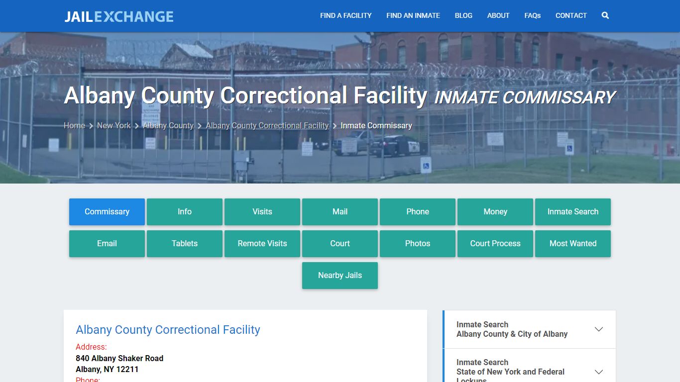 Albany County Correctional Facility Inmate Commissary - Jail Exchange